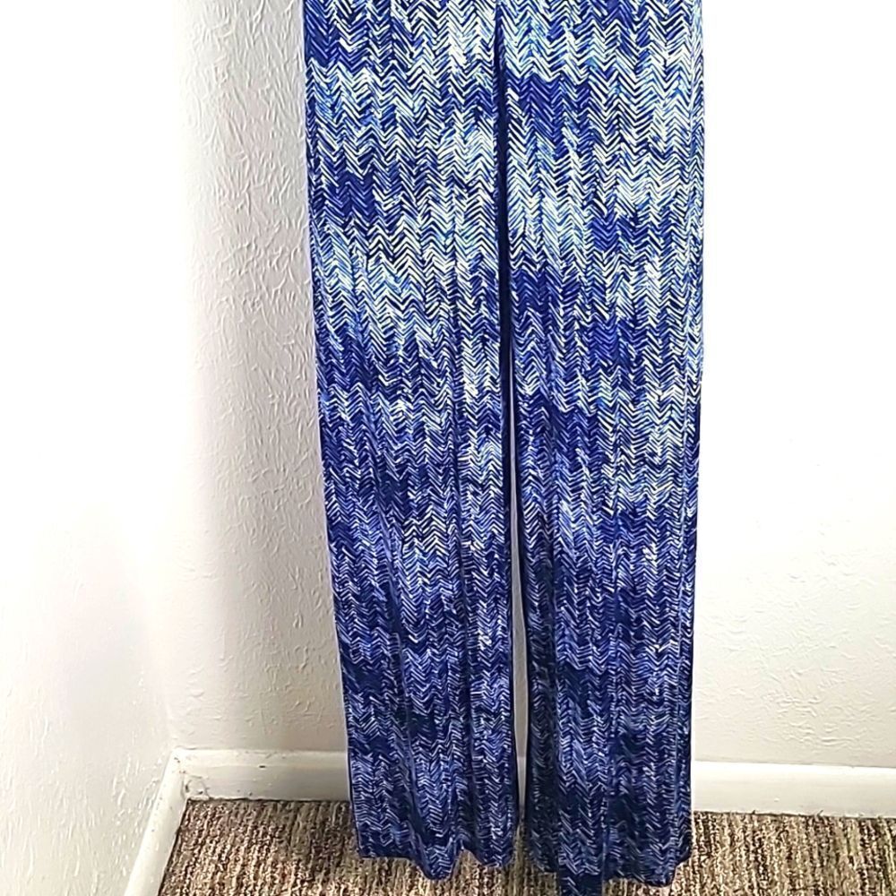 Andree One-piece Jumpsuit, Navy Blue & White Print, Navy Trim, Size Medium, NWOT - Picture 6 of 10